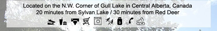 Located on the N.W. Corner of Gull Lake in Central Alberta, Canada. 20 minutes from Sylavan Lake / 30 minutes from Red Deer.